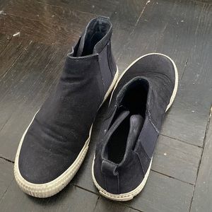 Vince navy suede high tops